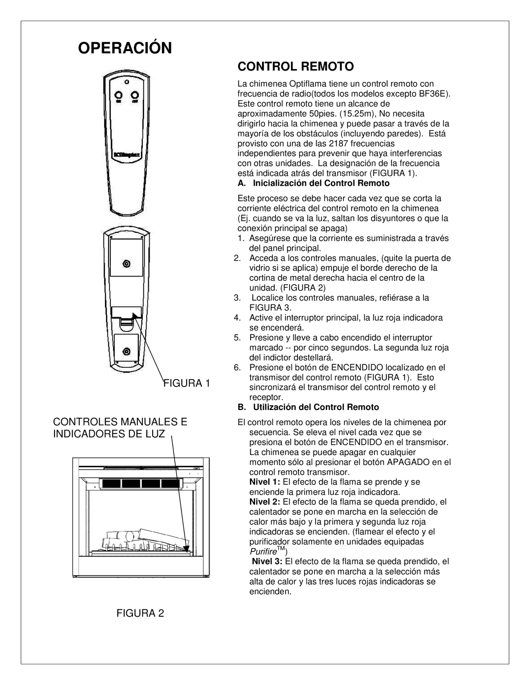 Dimplex 7206620100R02 manual Operación, Control Remoto 