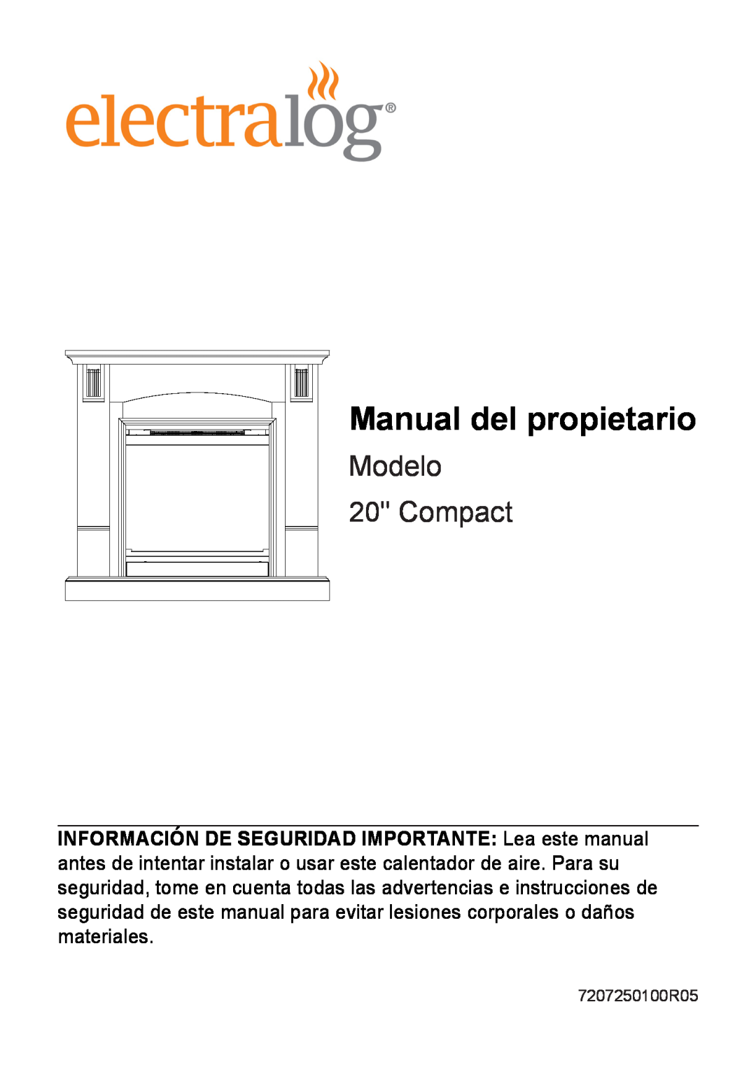 Dimplex 7207250100R05 owner manual Manual del propietario, Modelo 20 Compact 