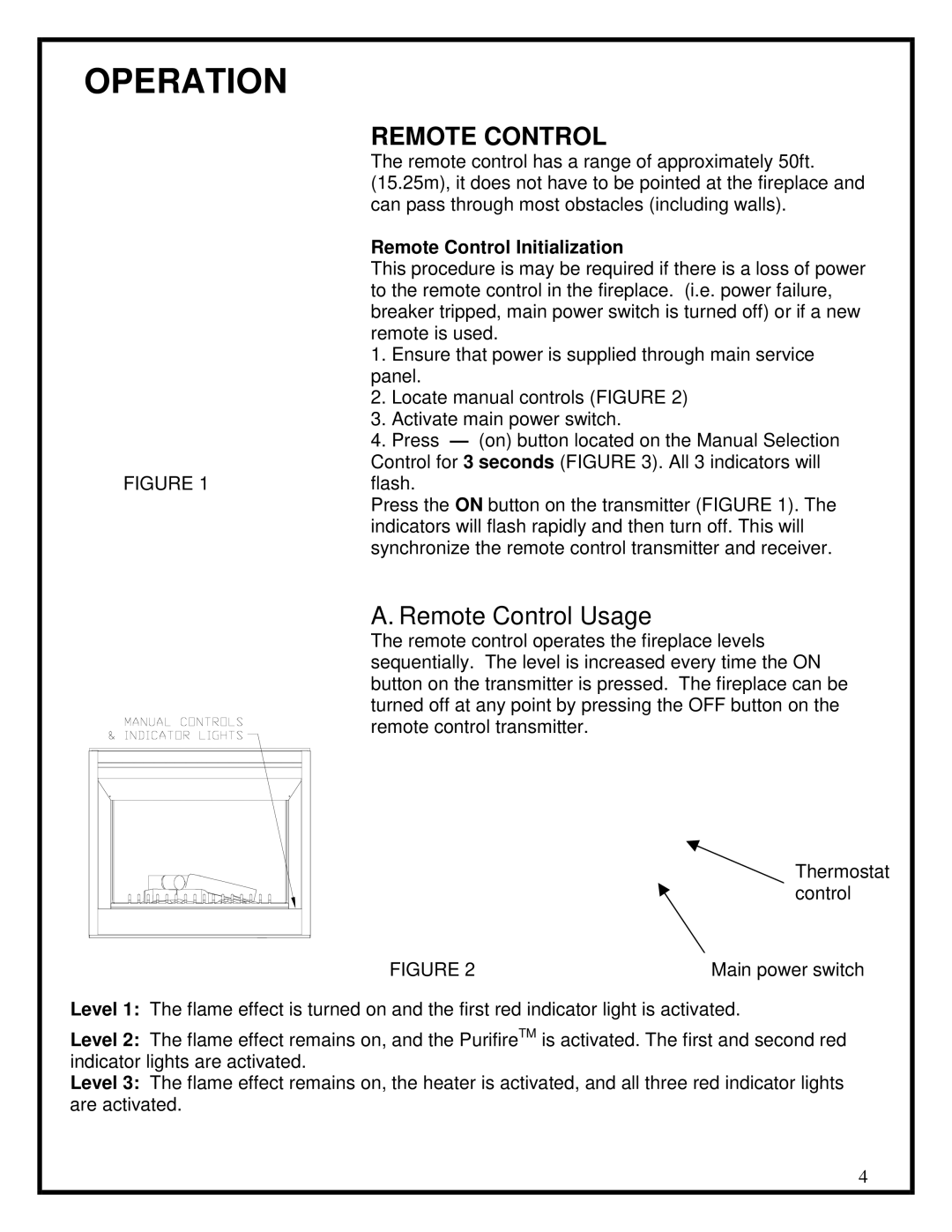 Dimplex BF series manual Operation, Remote Control Initialization 