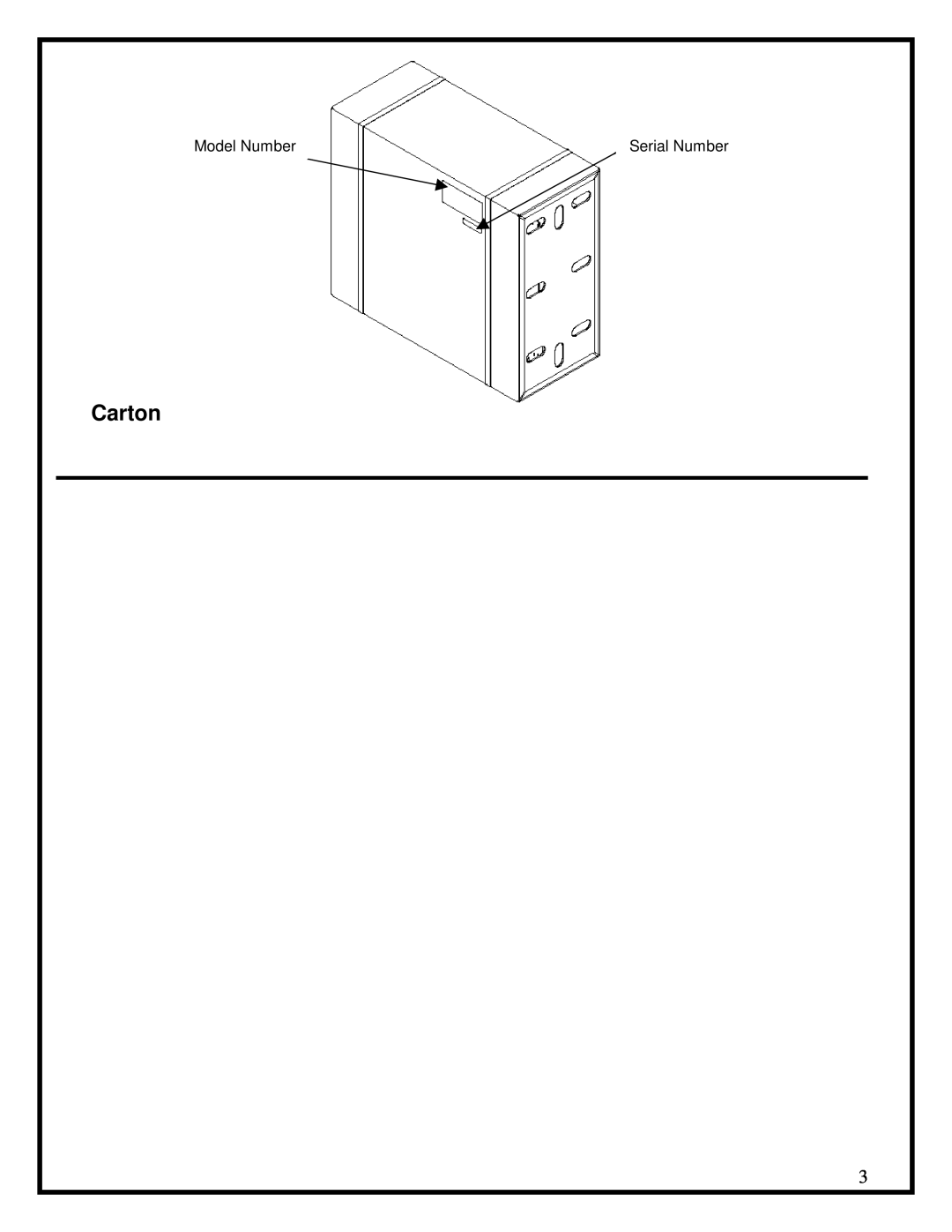 Dimplex BF series manual Carton, Model Number, Serial Number 