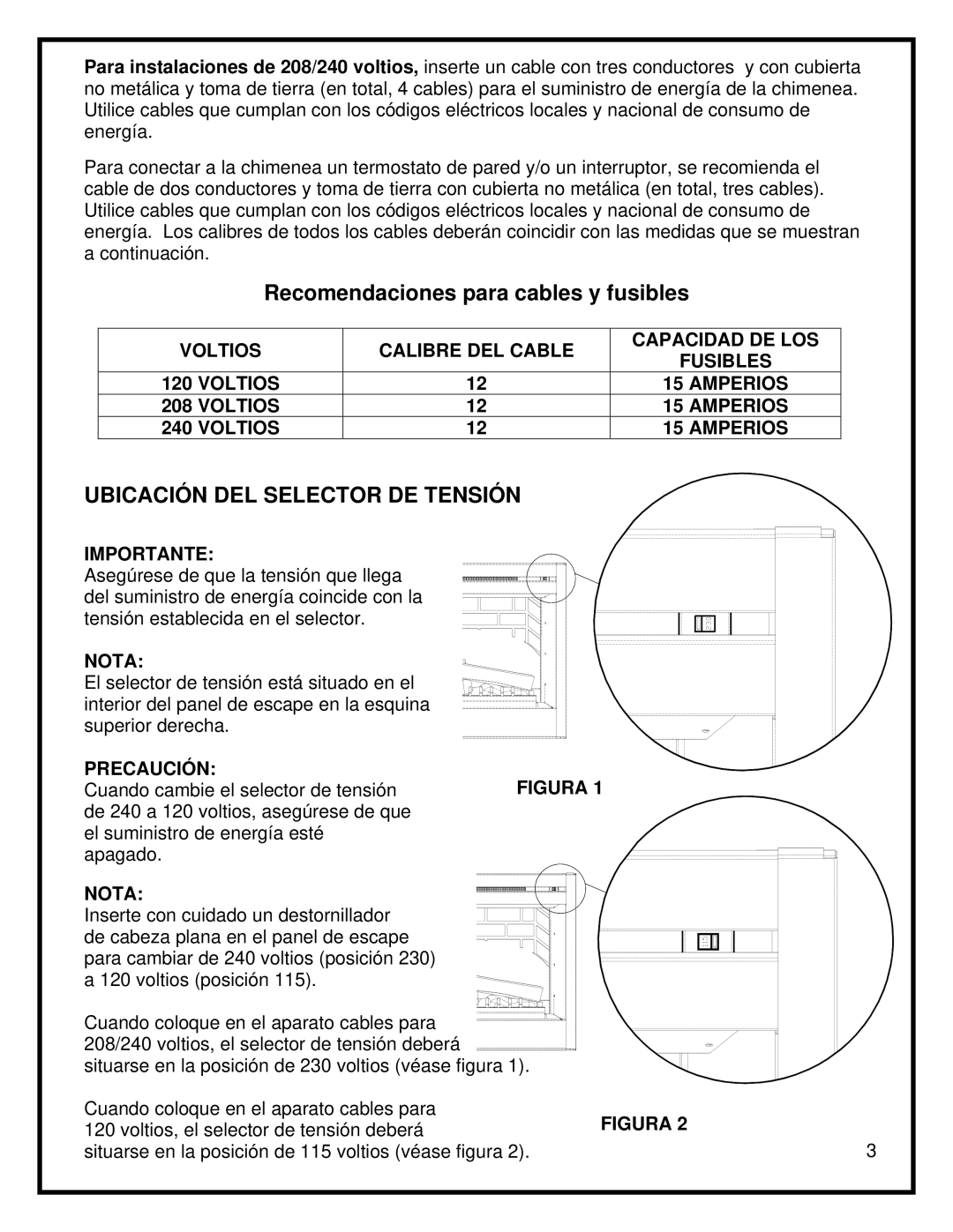 Dimplex BF45ST/DX manual Ubicación DEL Selector DE Tensión, Importante 