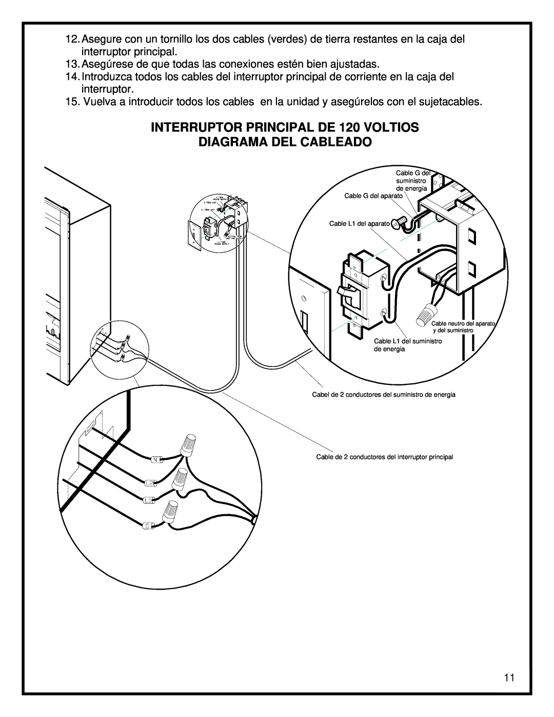 Dimplex BF45ST/DX manual INTERRUPTOR PRINCIPAL DE 120 VOLTIOS, Diagrama Del Cableado 