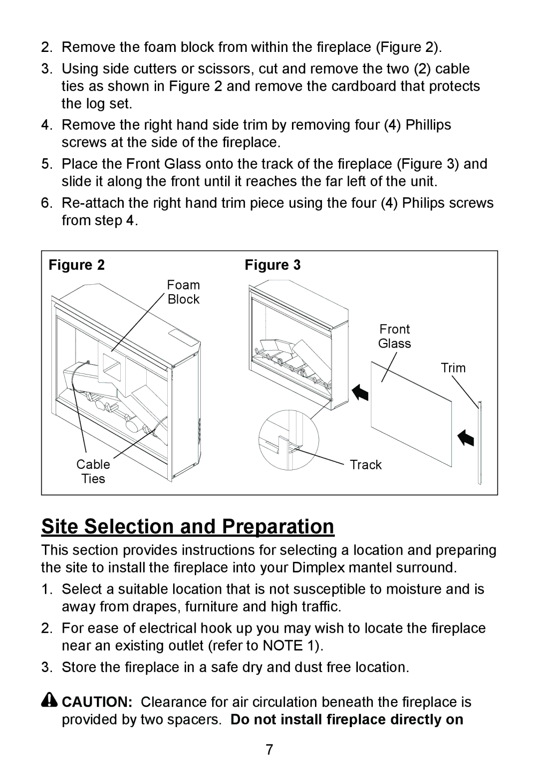 Dimplex BF8000ST owner manual Site Selection and Preparation 