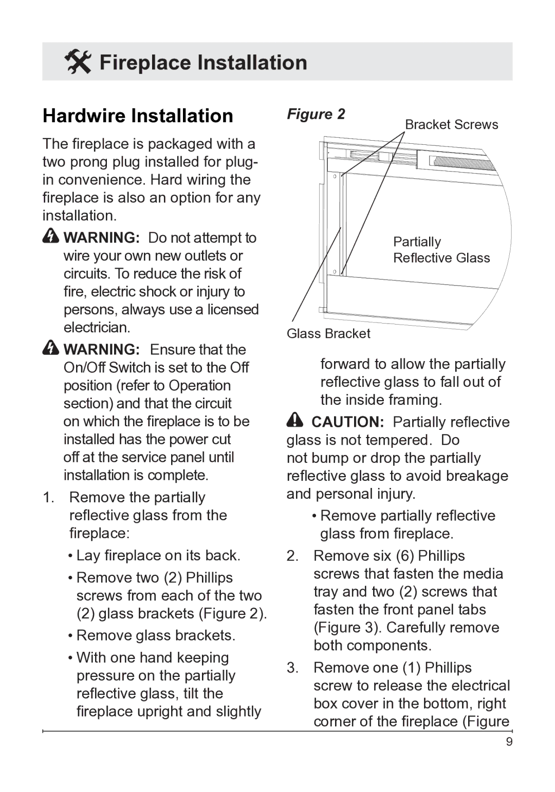 Dimplex BLF50 owner manual Hardwire Installation 