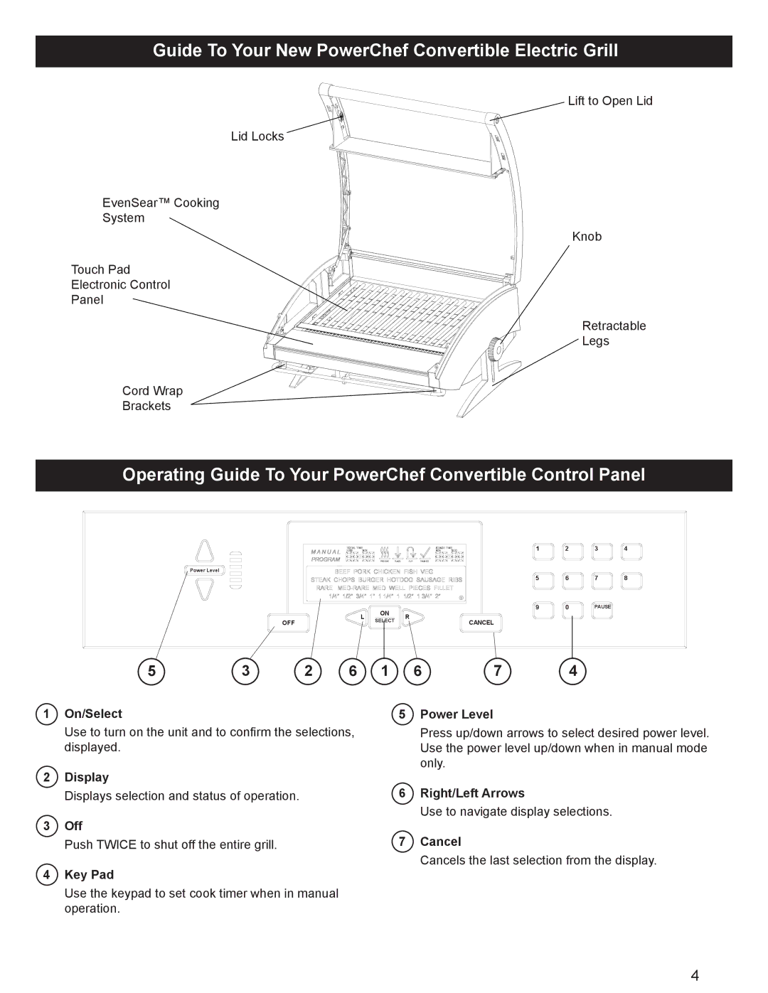 Dimplex CBQ-120-ELEM owner manual Guide To Your New PowerChef Convertible Electric Grill 