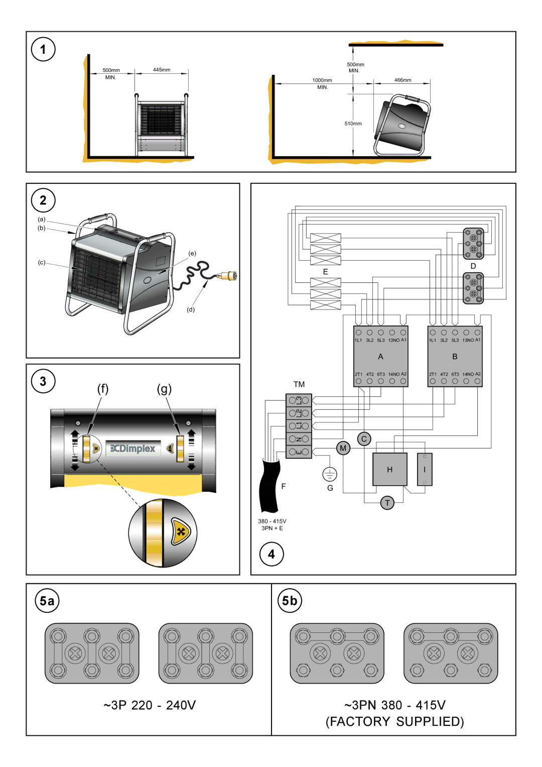 Dimplex CFP90, CFP120, CFP60 manual Factory Supplied 