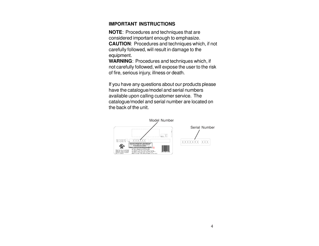 Dimplex CFP3811GB, CFP3811GW manual Important Instructions 