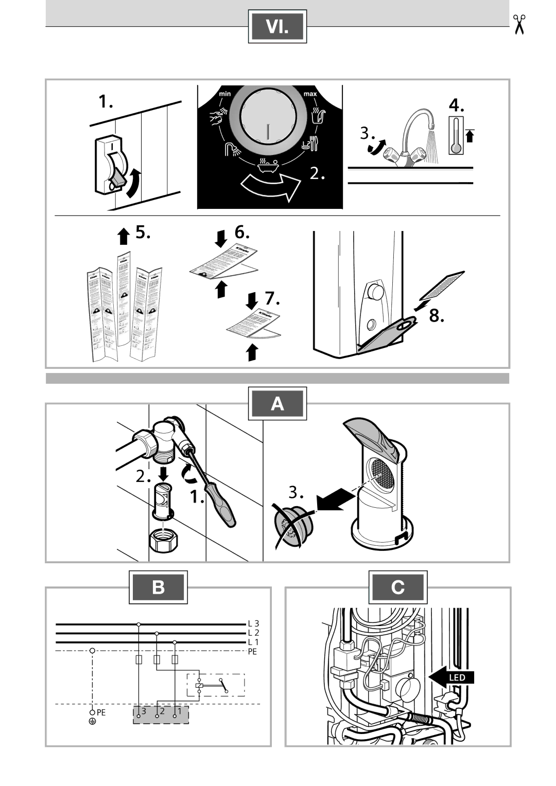 Dimplex DEE 1802, DEE 2402, DEE 2102 installation instructions Led 