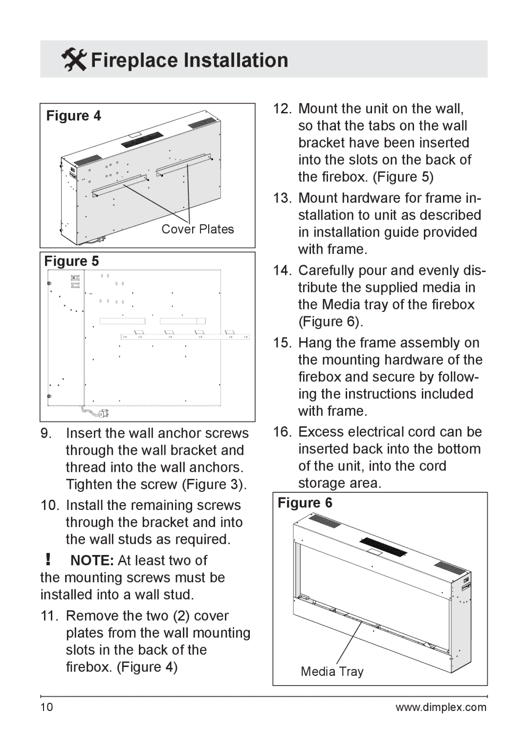 Dimplex DF1135M, DF1136L owner manual Media Tray 