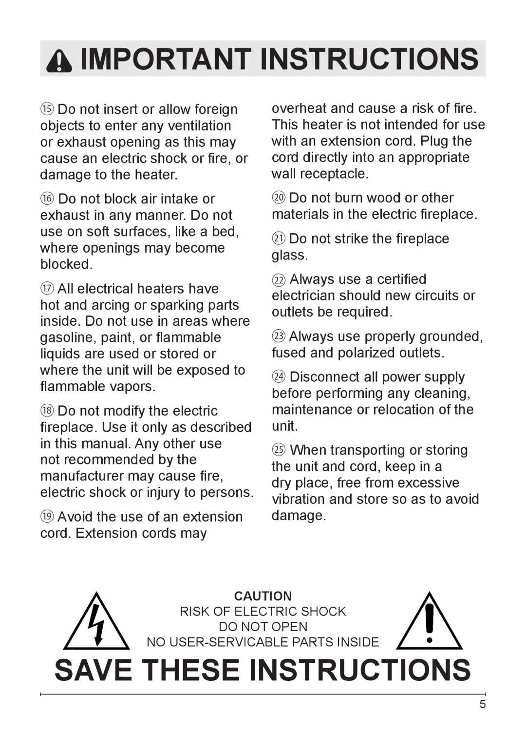 Dimplex DF1136L, DF1135M owner manual Important Instructions 