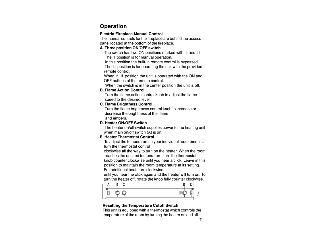 Dimplex DF2608 manual Operation 