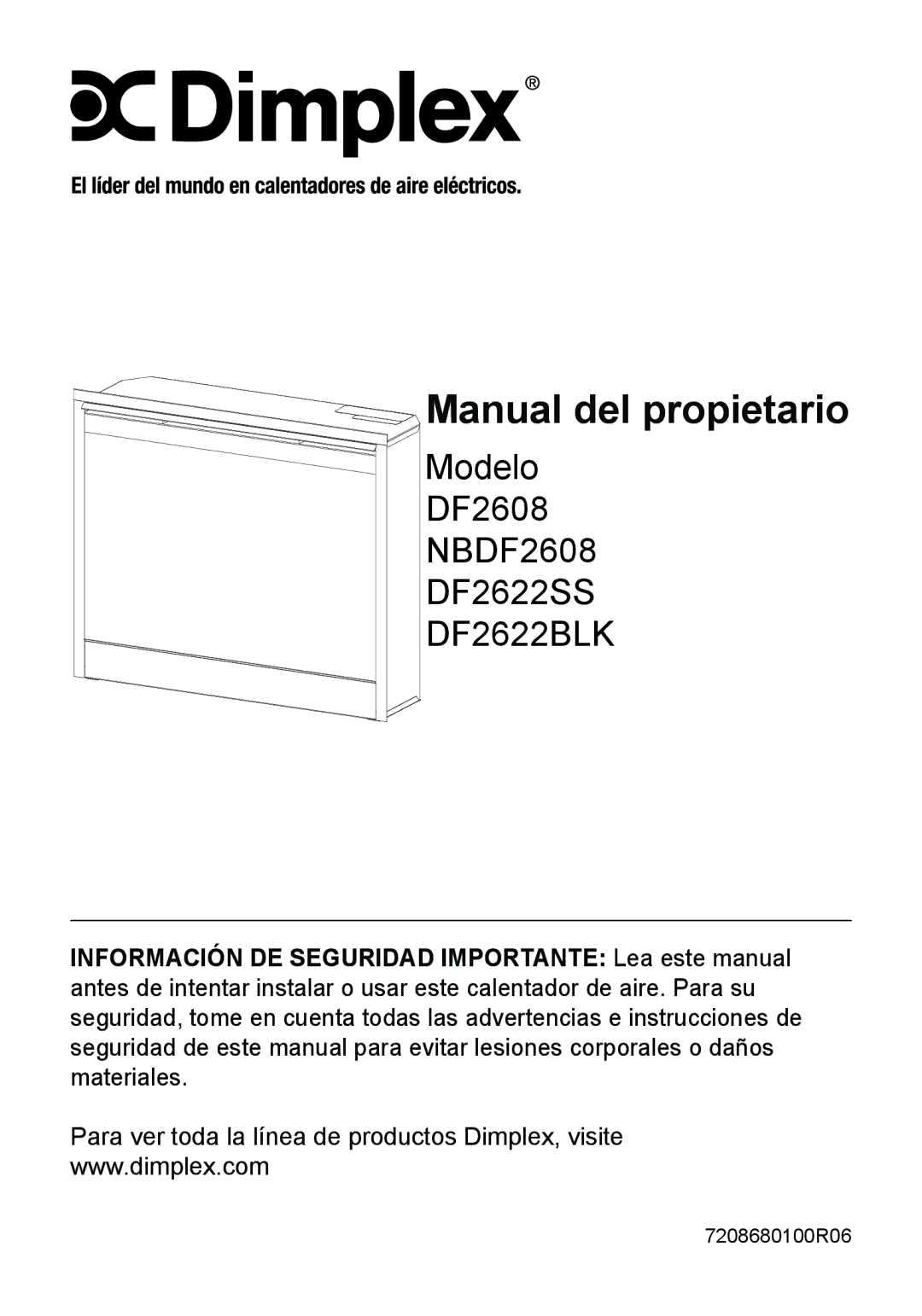 Dimplex owner manual Modelo DF2608 NBDF2608 DF2622SS 