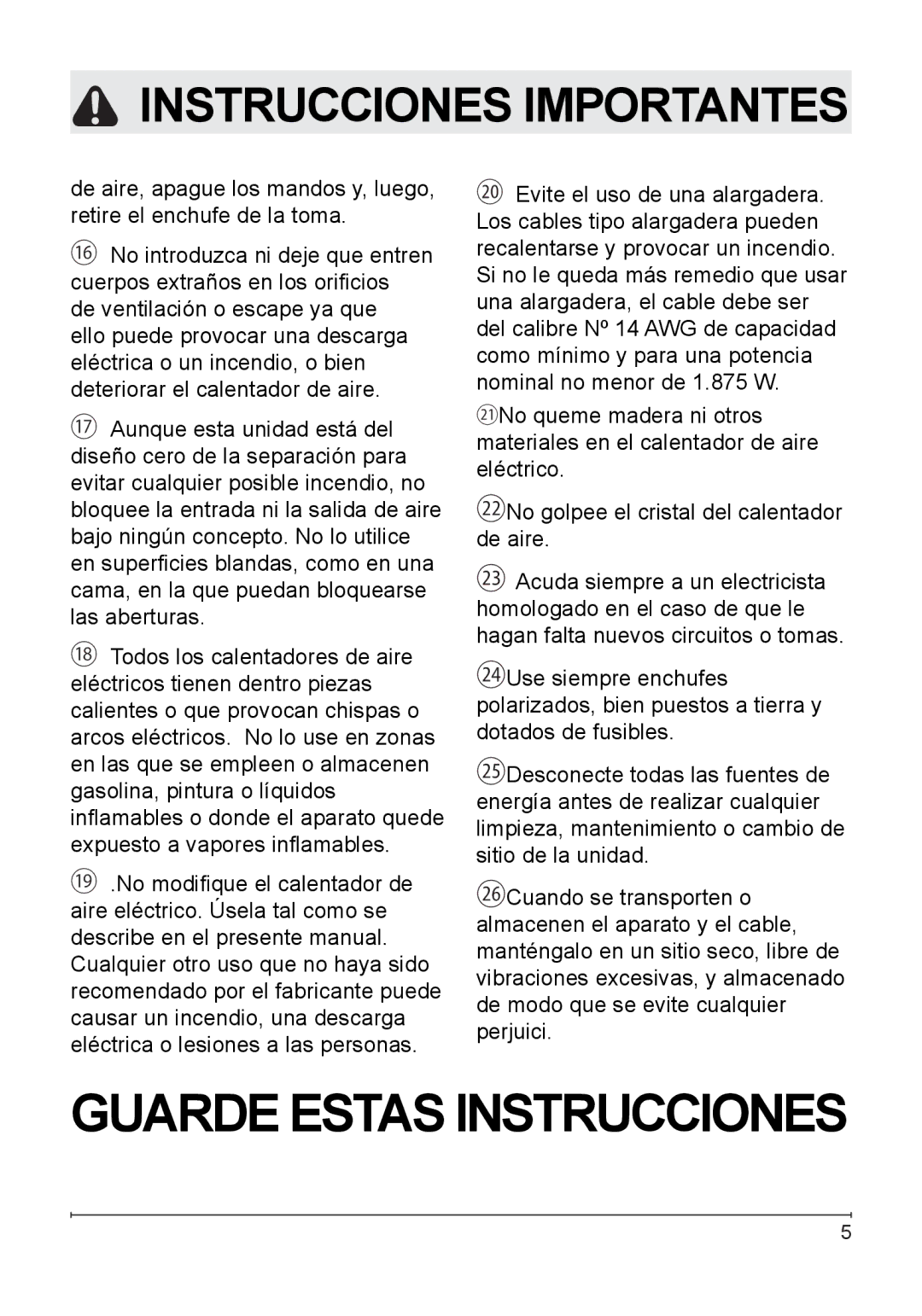 Dimplex DF2608 owner manual Guarde Estas instrucciones 