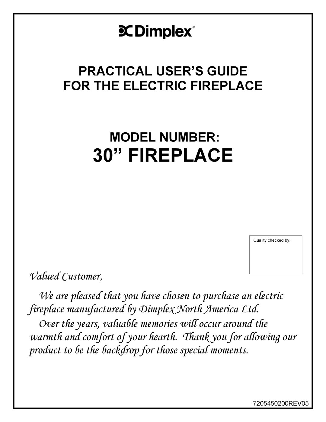 Dimplex SF3003, DF3003 manual Fireplace 