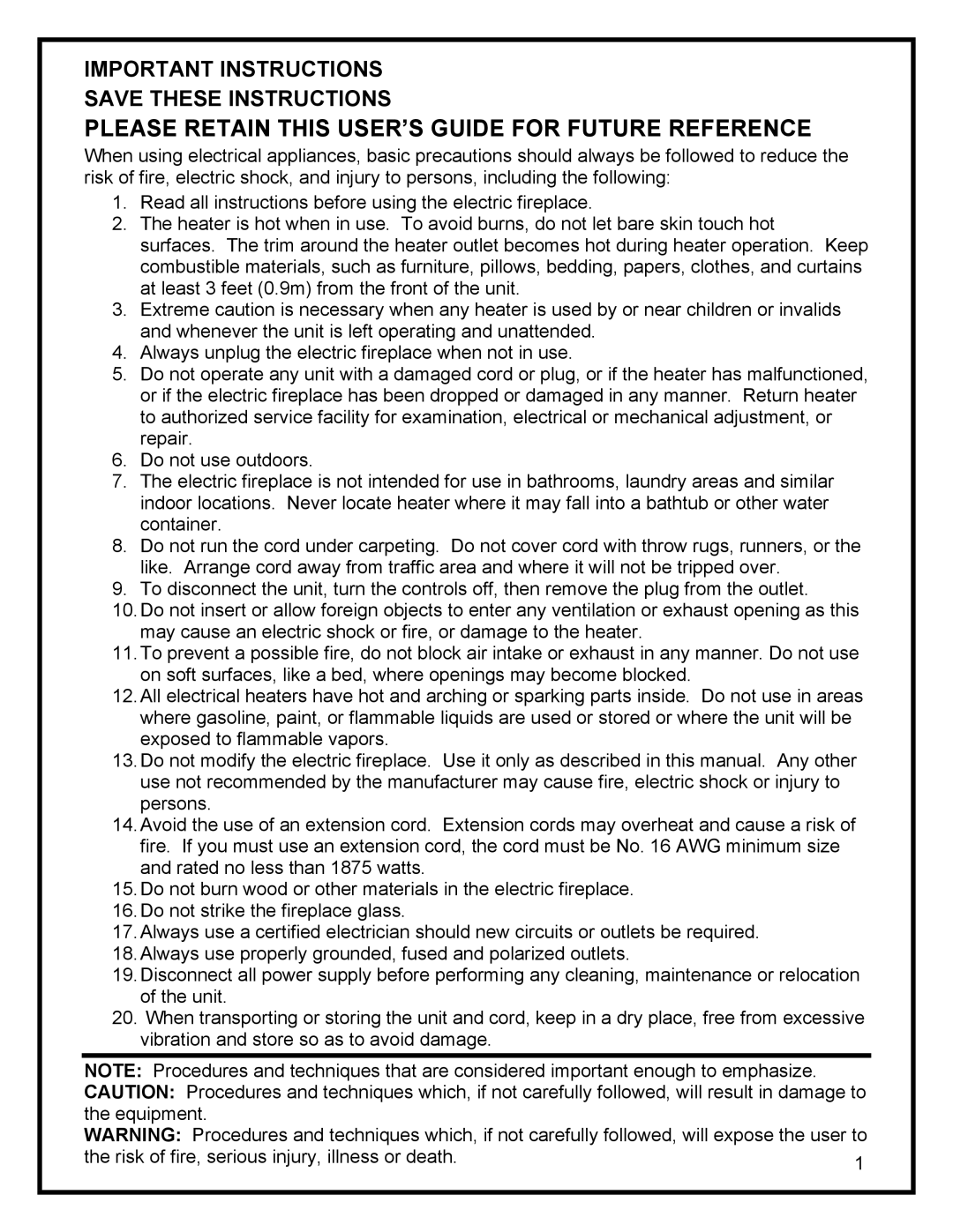 Dimplex DF3003, SF3003 manual Please Retain this USER’S Guide for Future Reference 