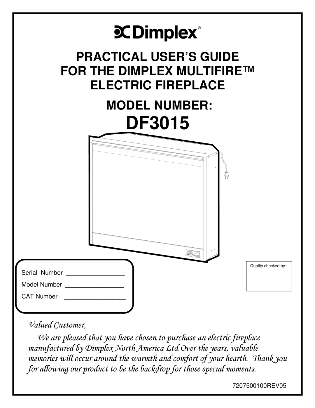 Dimplex DF3015 manual 