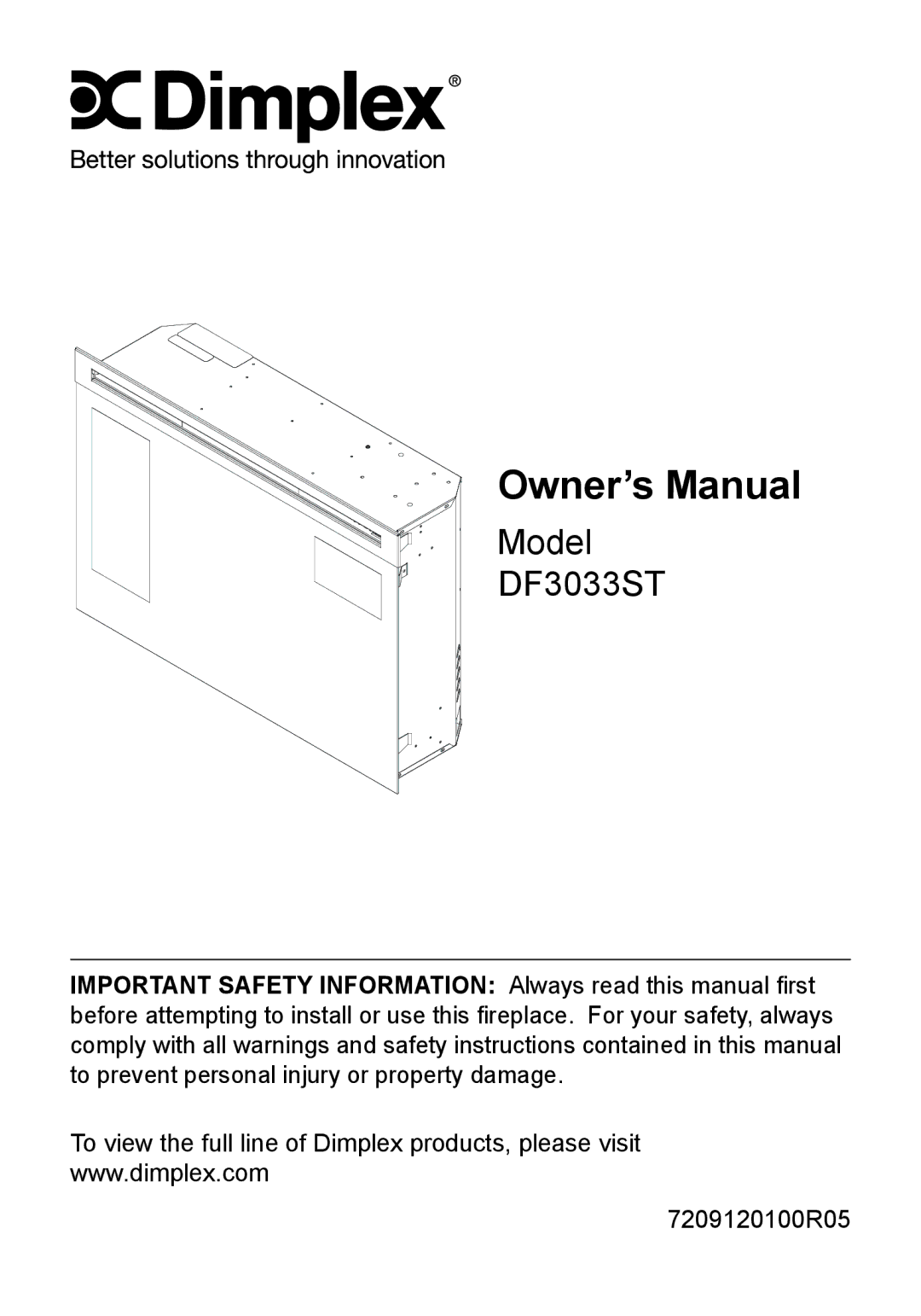 Dimplex owner manual Model DF3033ST 