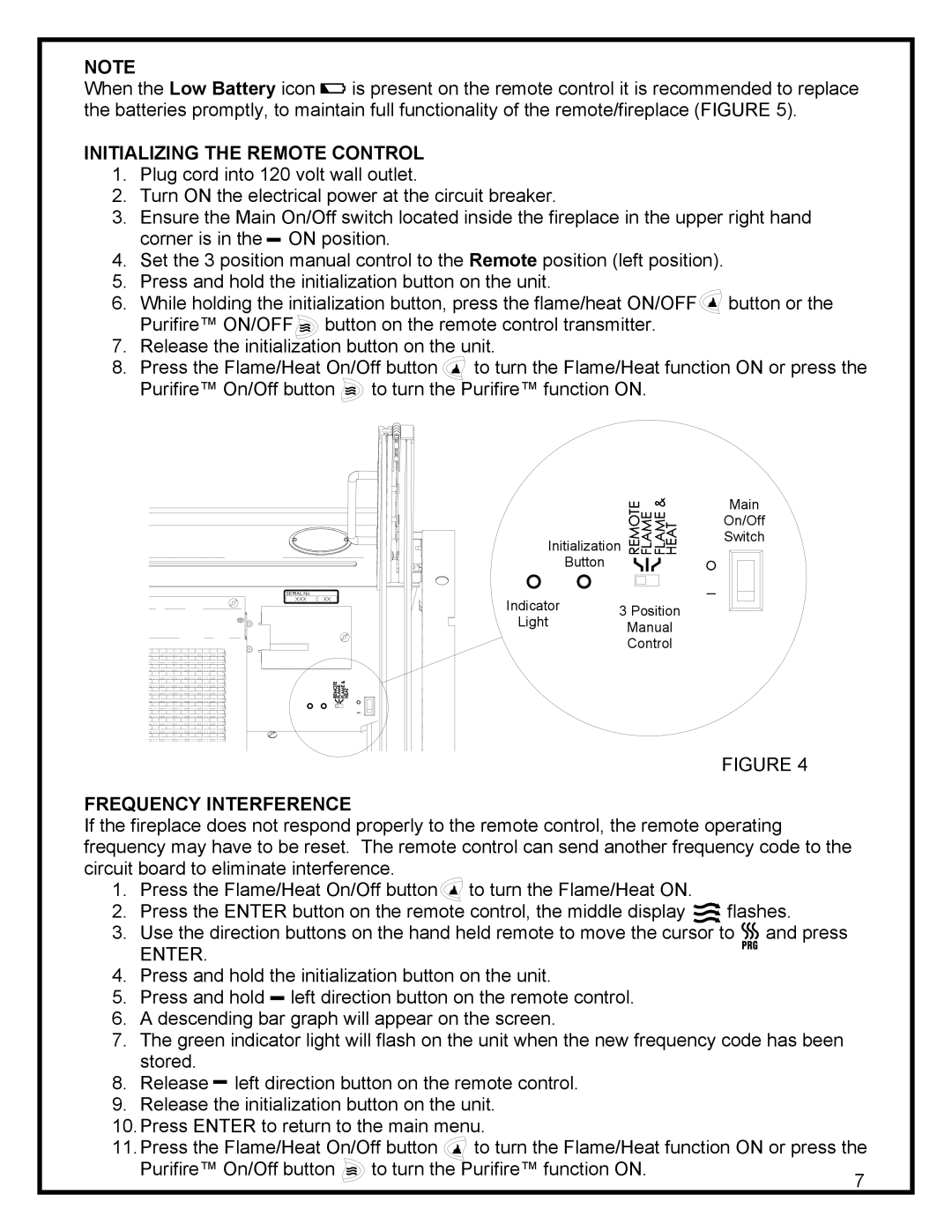 Dimplex DF3215 manual Initializing the Remote Control, Frequency Interference 