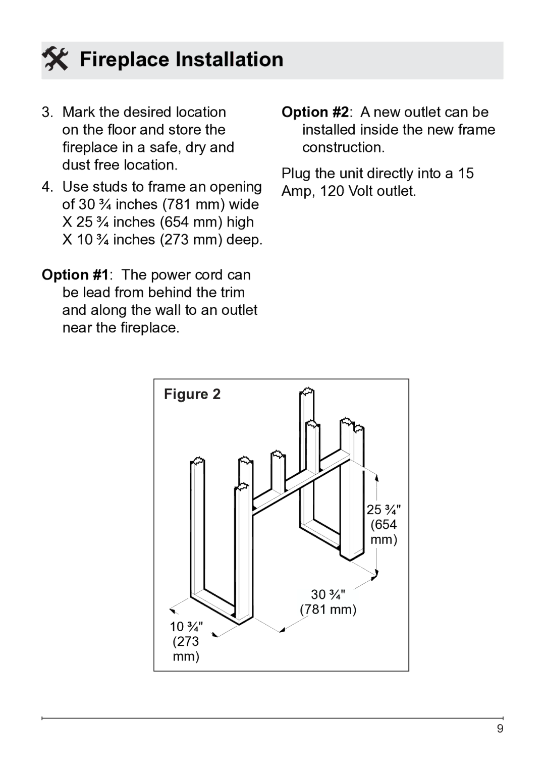 Dimplex DFB8842 owner manual 25 ¾ 