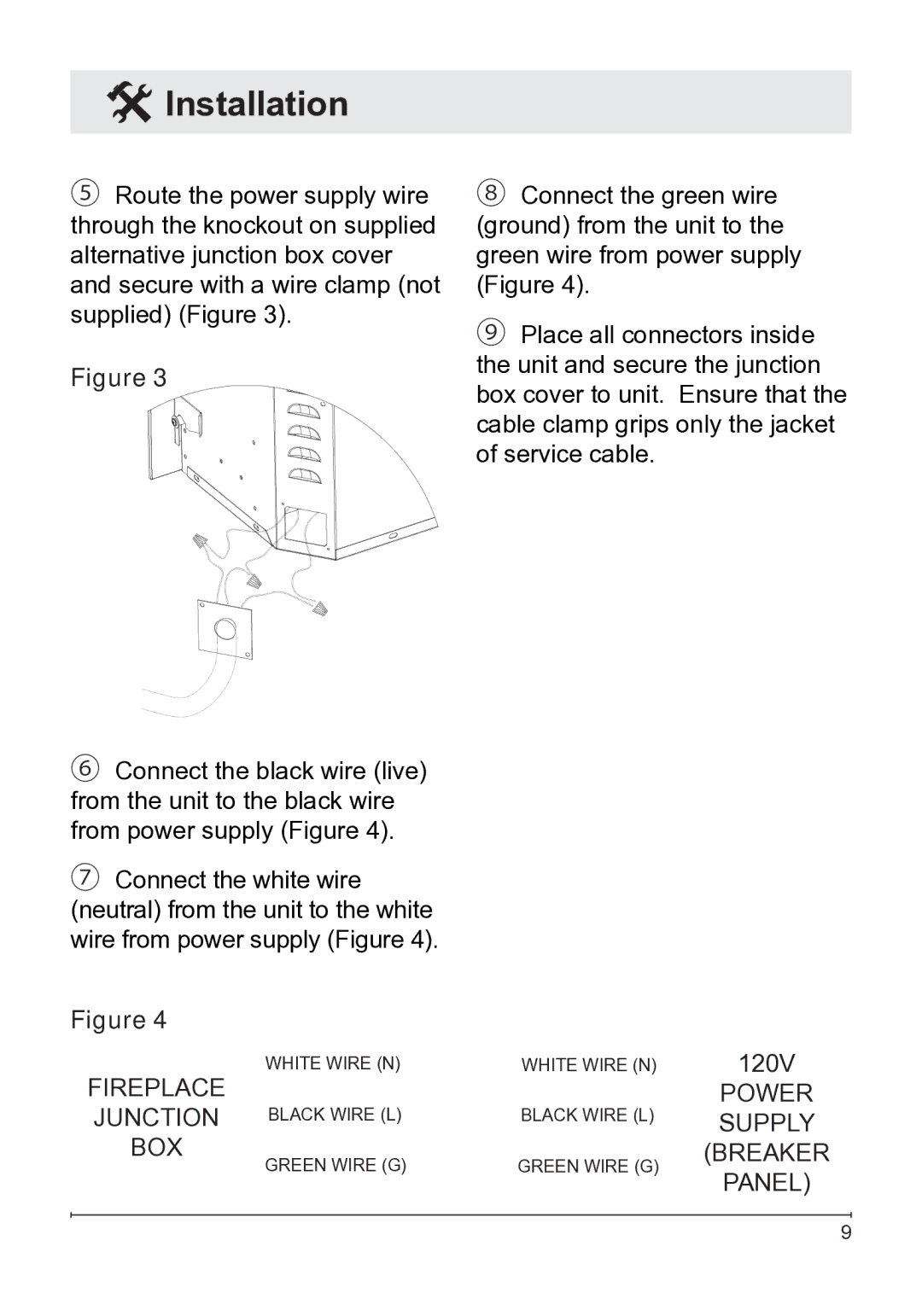 Dimplex DFG2562SS, DFG253A owner manual Fireplace Junction BOX 