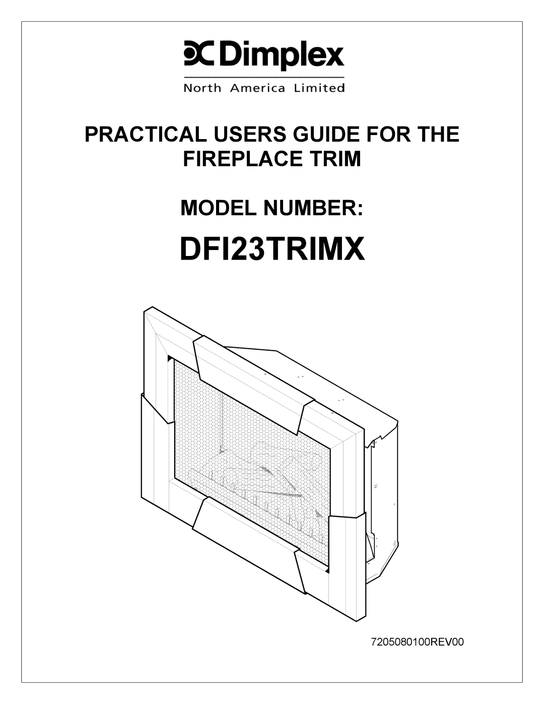 Dimplex DFI23TRIMX manual Practical Users Guide for, Fireplace Trim, Model Number 