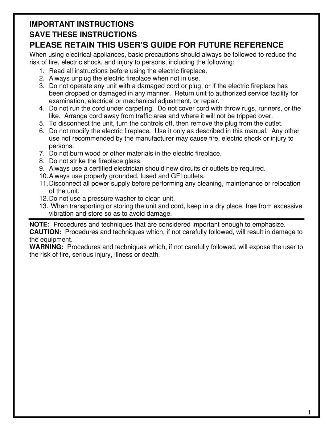 Dimplex DFOR2307, DFO2307 manual Please Retain this USER’S Guide for Future Reference 