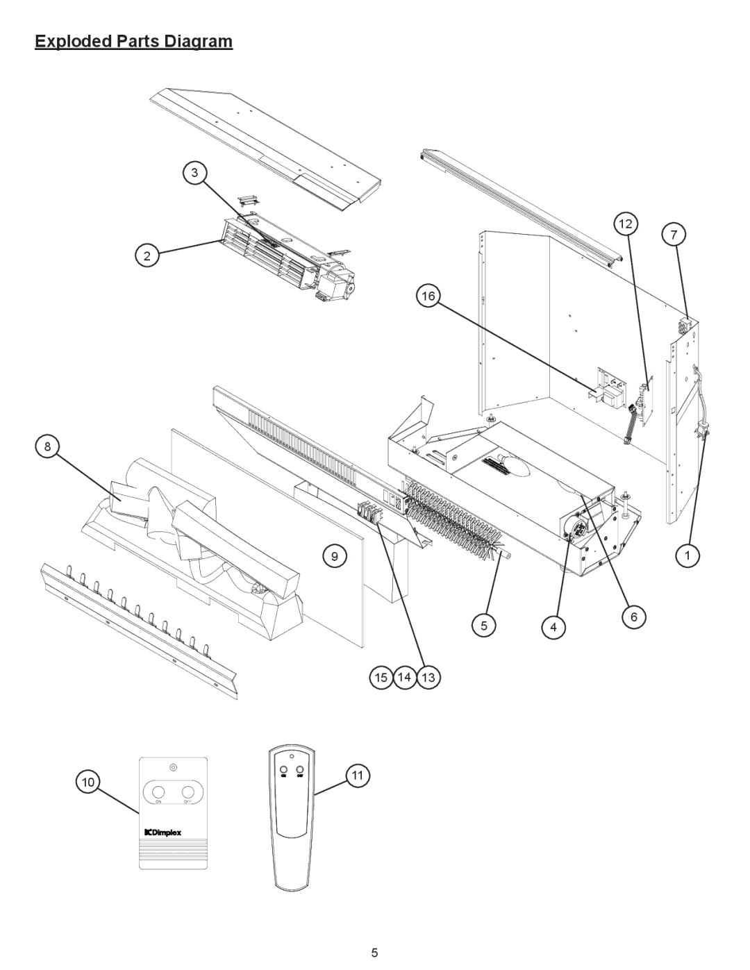 Dimplex Dimplex DFI2309 service manual Exploded Parts Diagram 