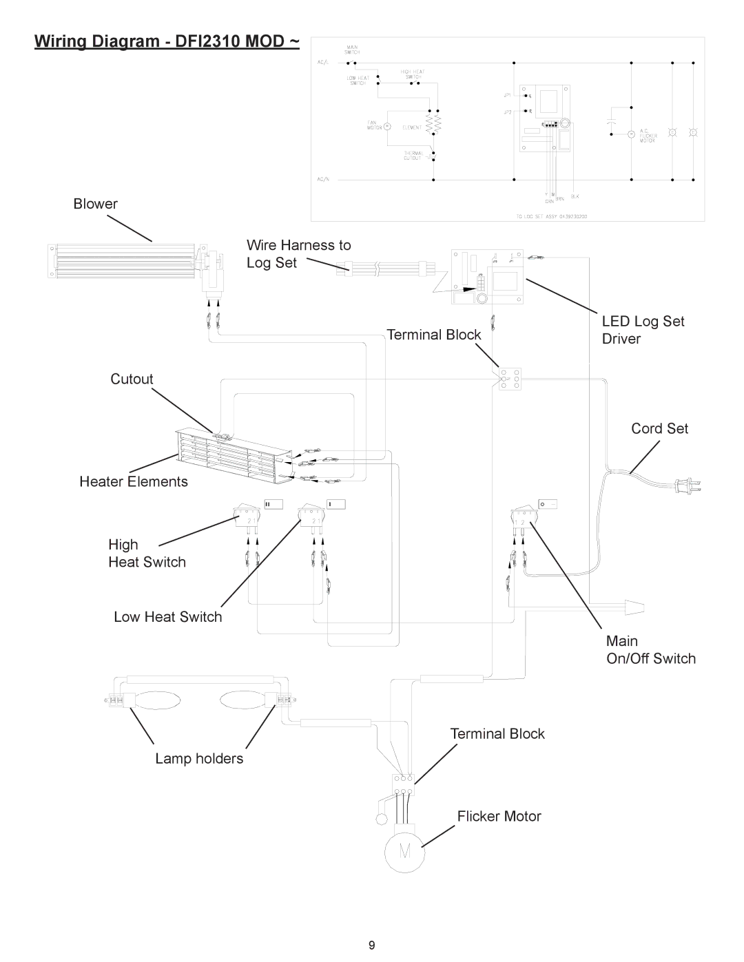 Dimplex Dimplex DFI2309 service manual Wiring Diagram DFI2310 MOD ~ 