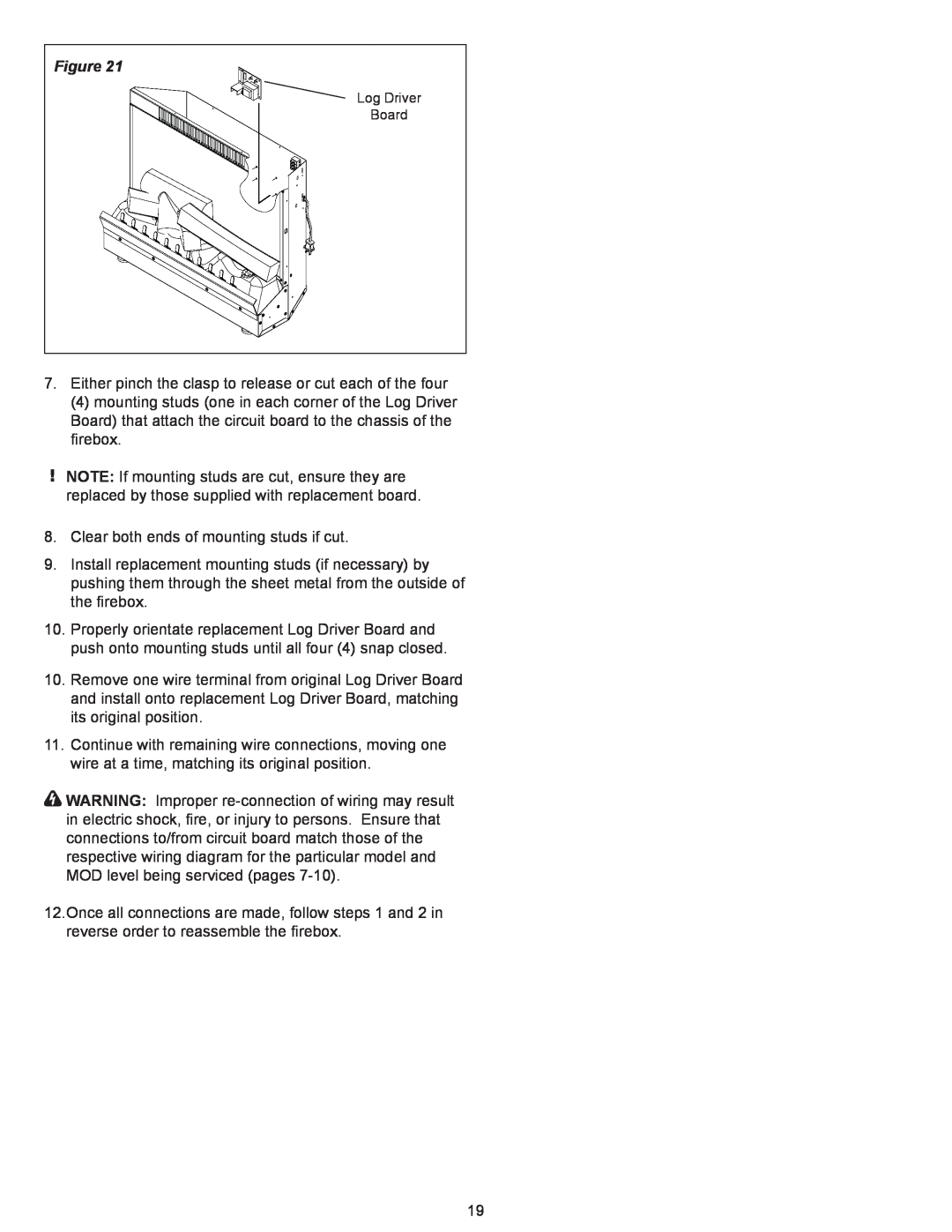 Dimplex Dimplex DFI2309 service manual Clear both ends of mounting studs if cut 