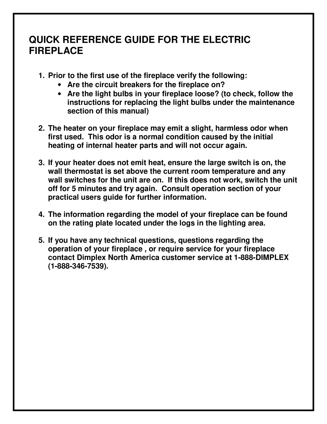 Dimplex BF33ST, DX BF39ST, DX BF45STDX manual Quick Reference Guide for the Electric Fireplace 