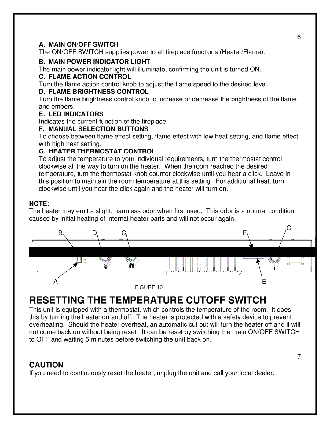 Dimplex EF3003-230 manual Resetting the Temperature Cutoff Switch 