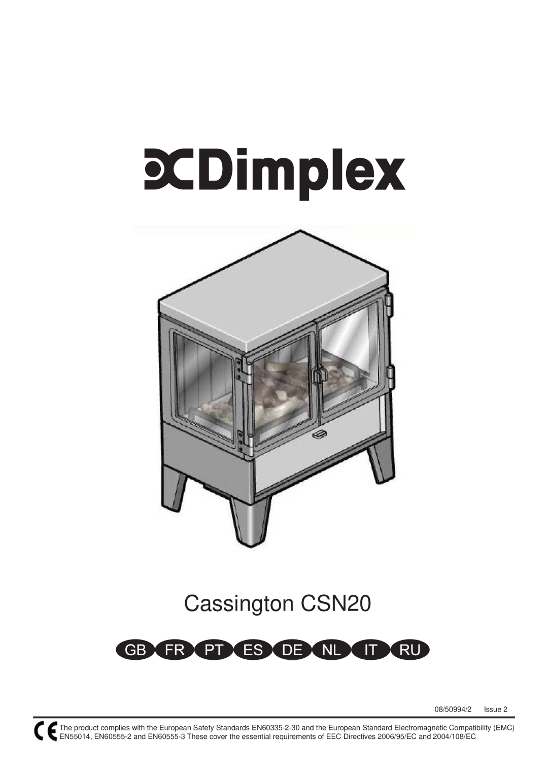 Dimplex EN55014, EN60555-2, EN60555-3 manual Cassington CSN20 