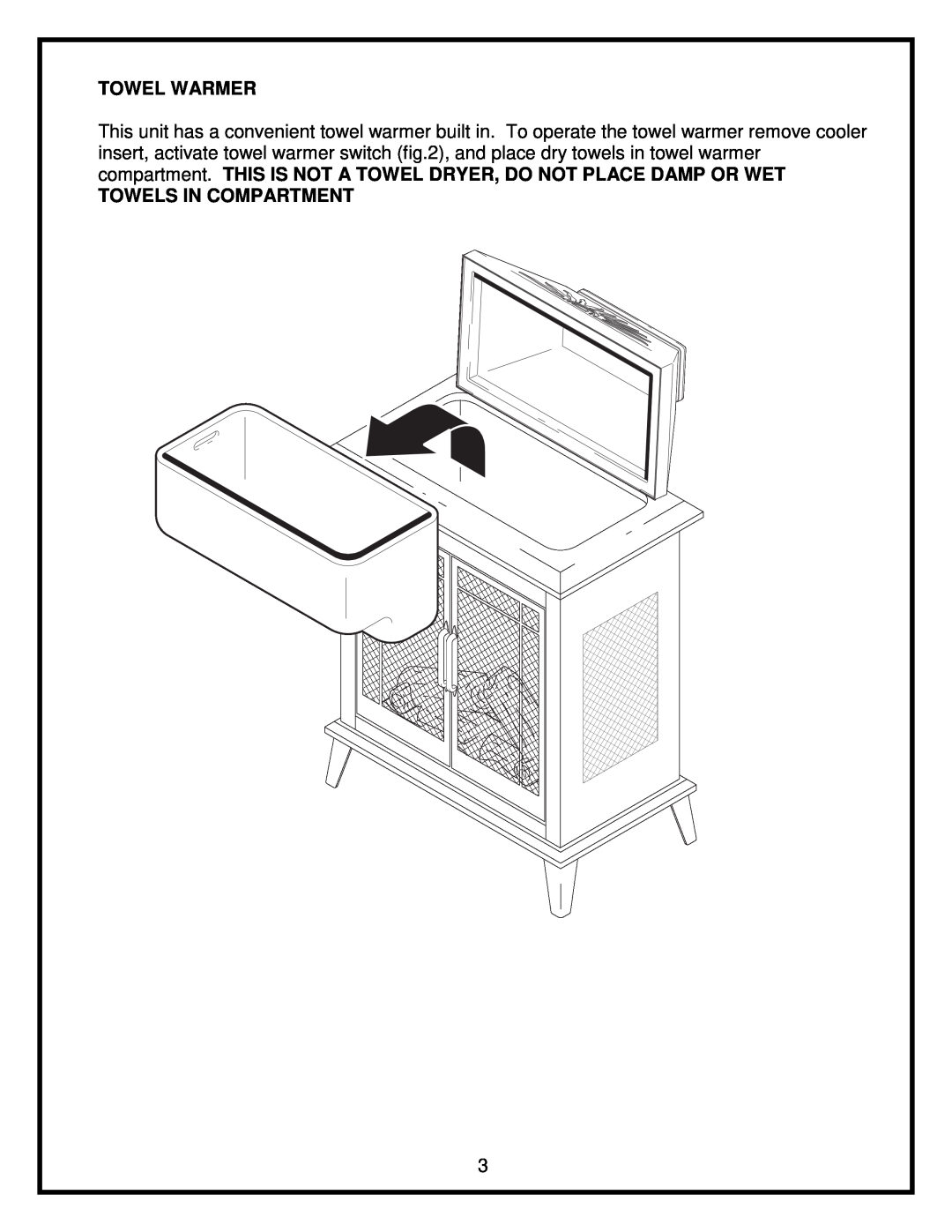 Dimplex EOS2006 service manual Towel Warmer, Towels In Compartment 