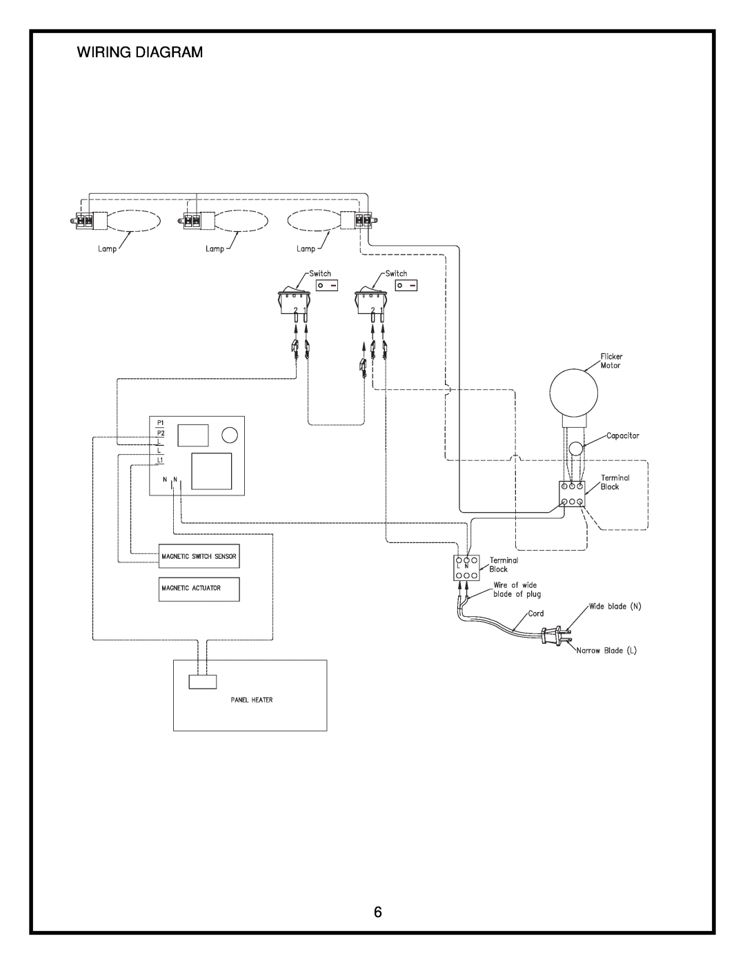 Dimplex EOS2006 service manual Wiring Diagram 