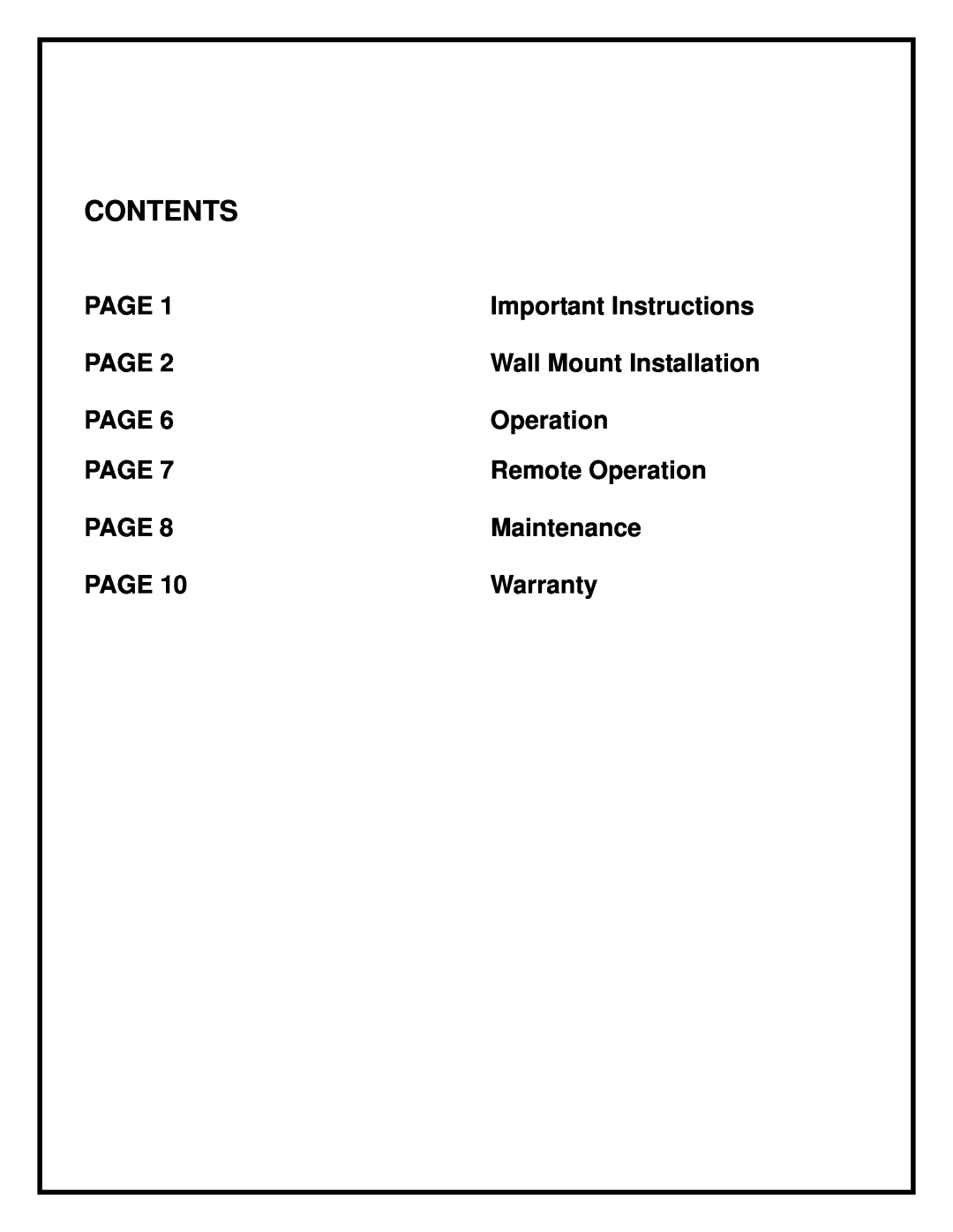 Dimplex EWM-COPPER, EWM-SS-BLK manual Contents 