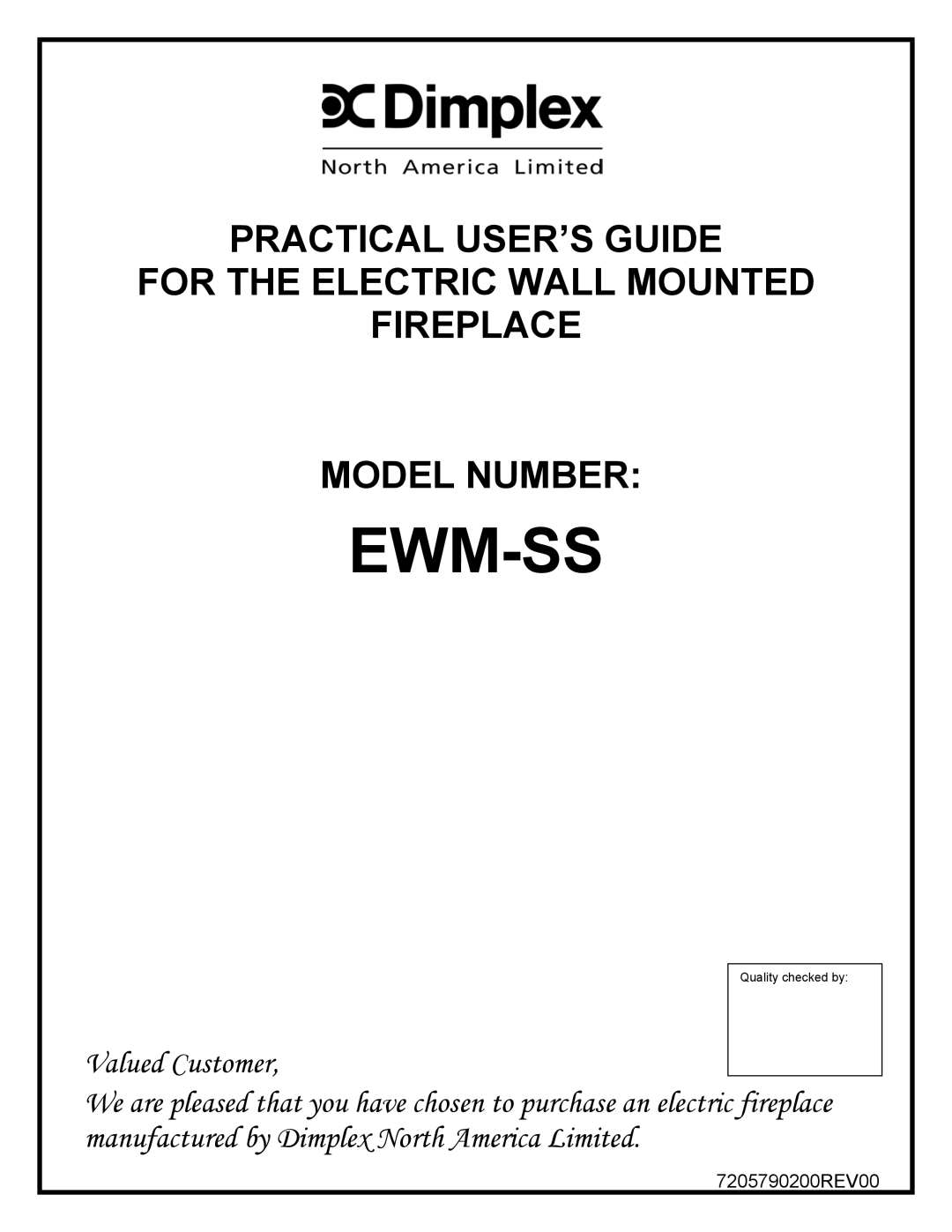 Dimplex EWM-SS manual Ewm-Ss 