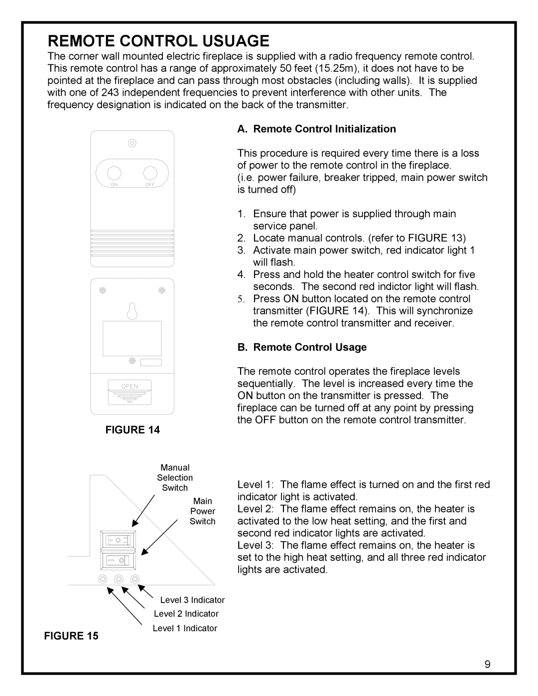 Dimplex EWMC-CC-SS manual Remote Control Usuage, Remote Control Initialization, Remote Control Usage 