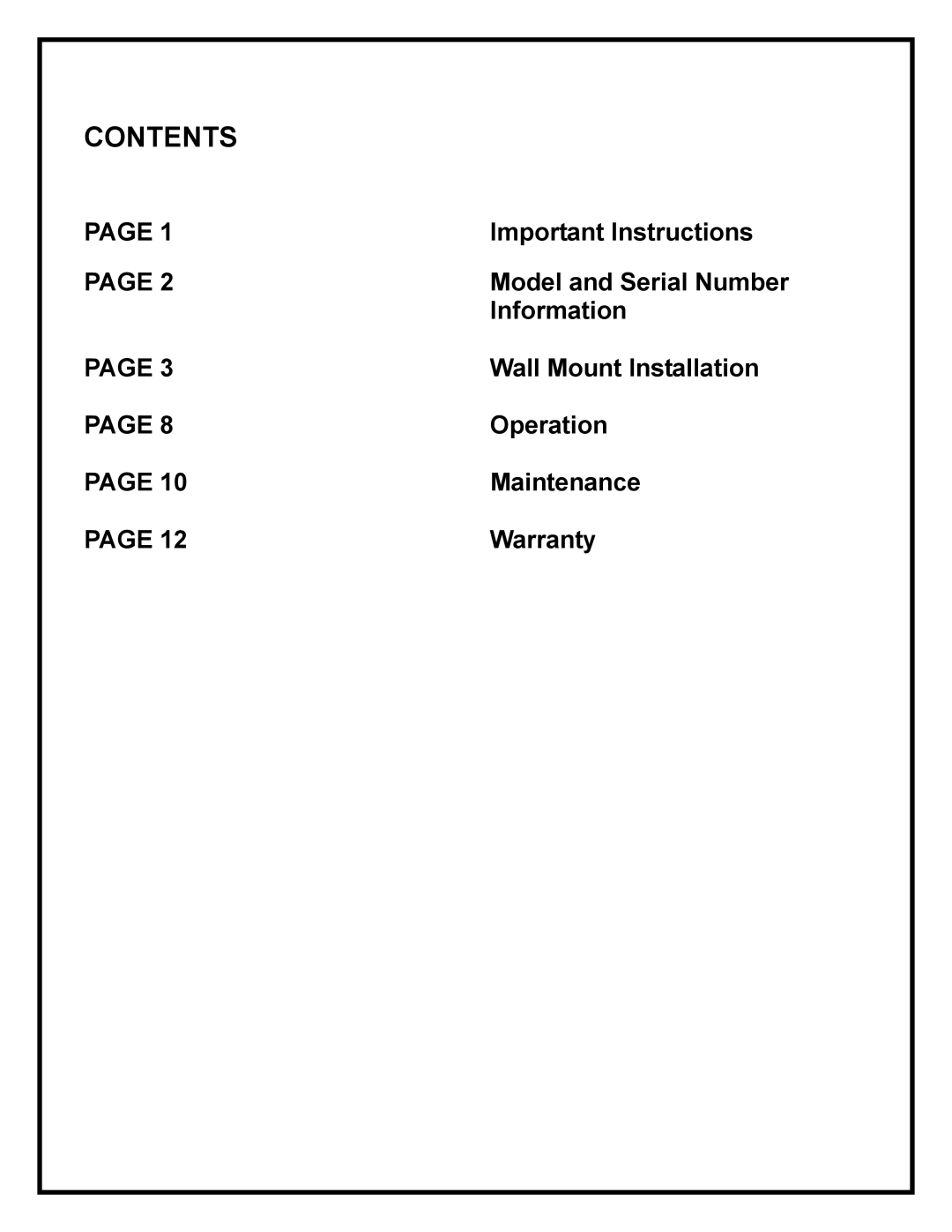 Dimplex EWMC-CC-SS manual Contents 