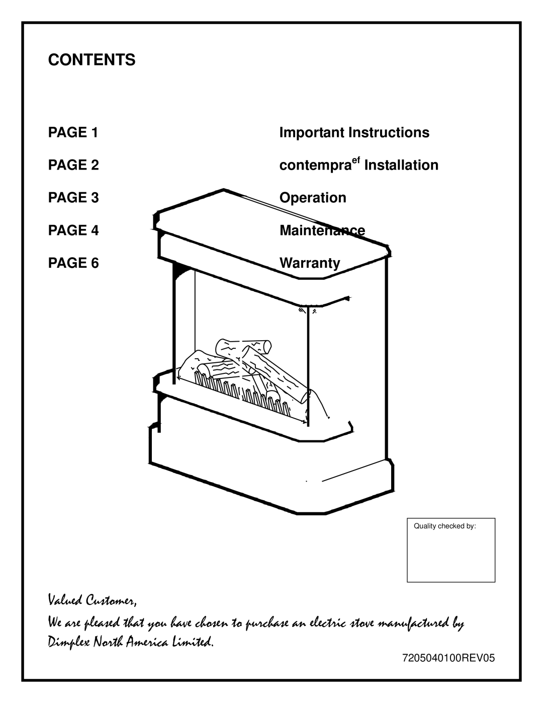 Dimplex KDS6401E manual Contents 