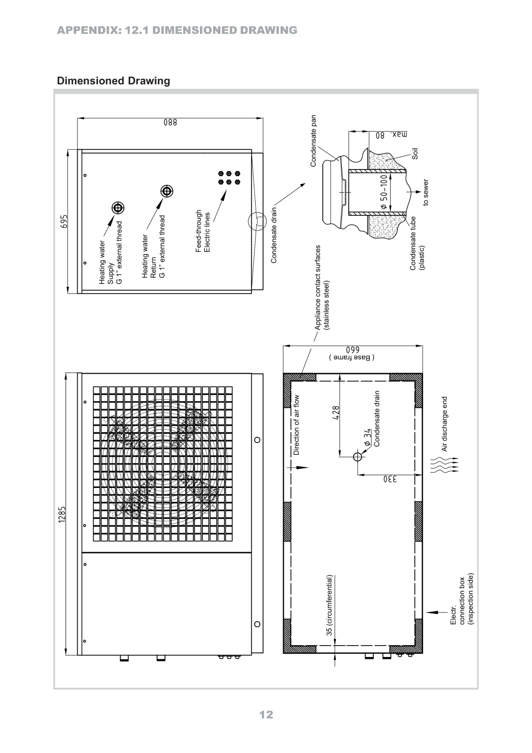 Dimplex LA 12TR, LA 8MR, LA 6MR, LA 16TR, LA 10MR operating instructions Drawing 