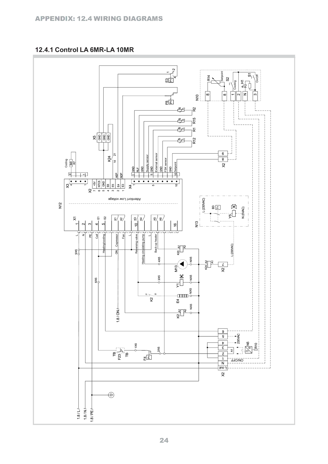 Dimplex LA 8MR, LA 12TR, LA 16TR operating instructions Appendix 12.4 Wiring Diagrams, Control LA 6MR-LA 10MR 