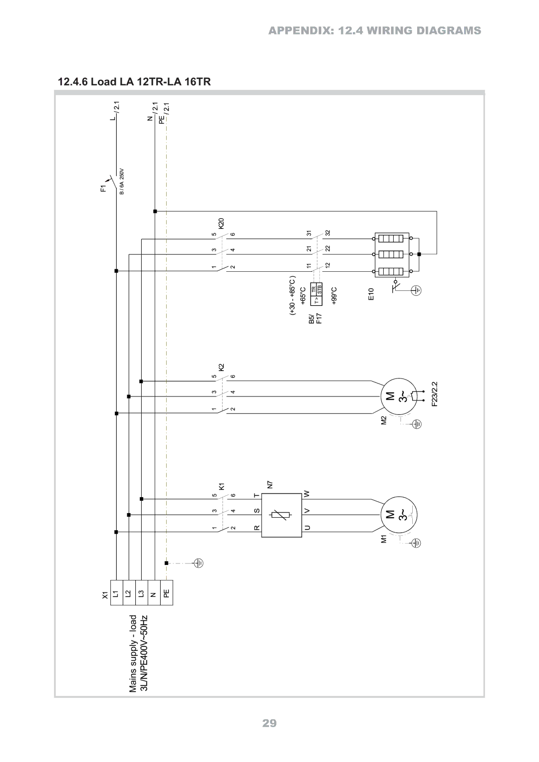 Dimplex LA 10MR, LA 8MR, LA 6MR operating instructions Load LA 12TR-LA 16TR 