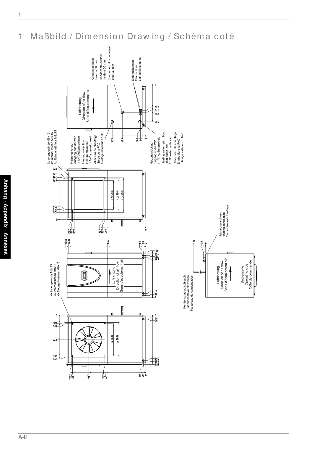 Dimplex LI 11MER manual Maßbild / Dimension Drawing, Schéma coté 