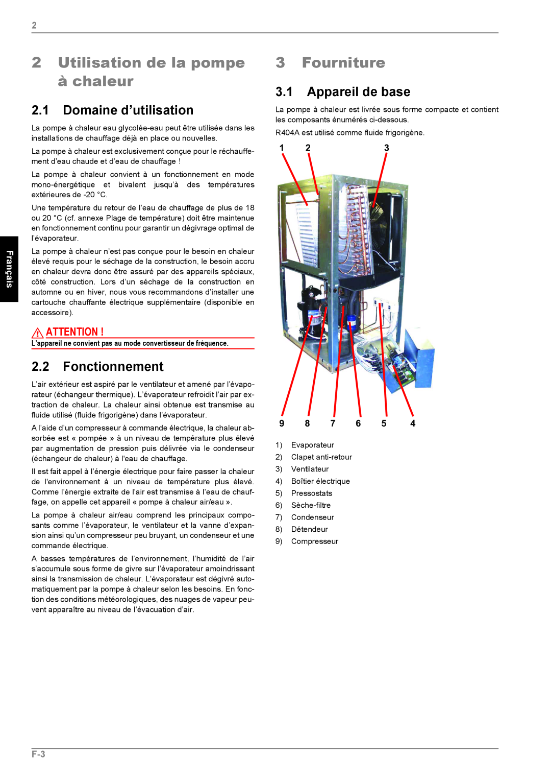 Dimplex LI 11MS 2Utilisation de la pompe à chaleur, Fourniture, 2.1Domaine d’utilisation, 2.2Fonctionnement, Français 