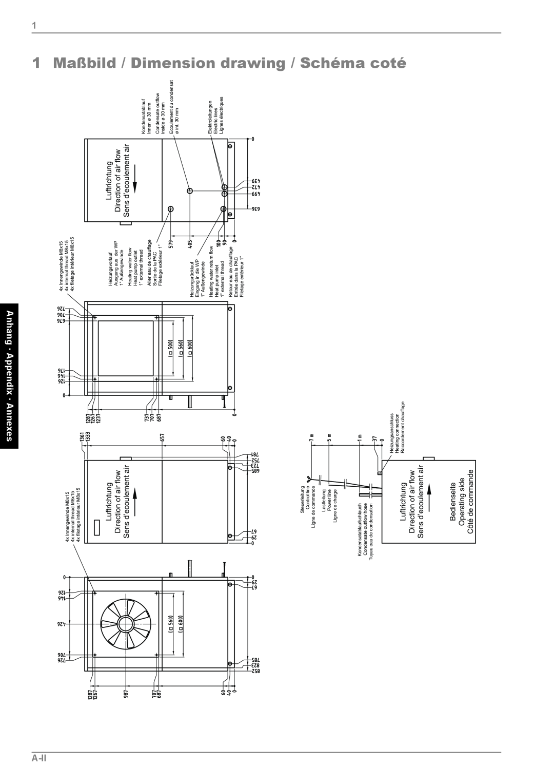 Dimplex LI 11MS operating instructions Maßbild / Dimension drawing / Schéma coté, A-Ii, Annexes · Appendix · Anhang 