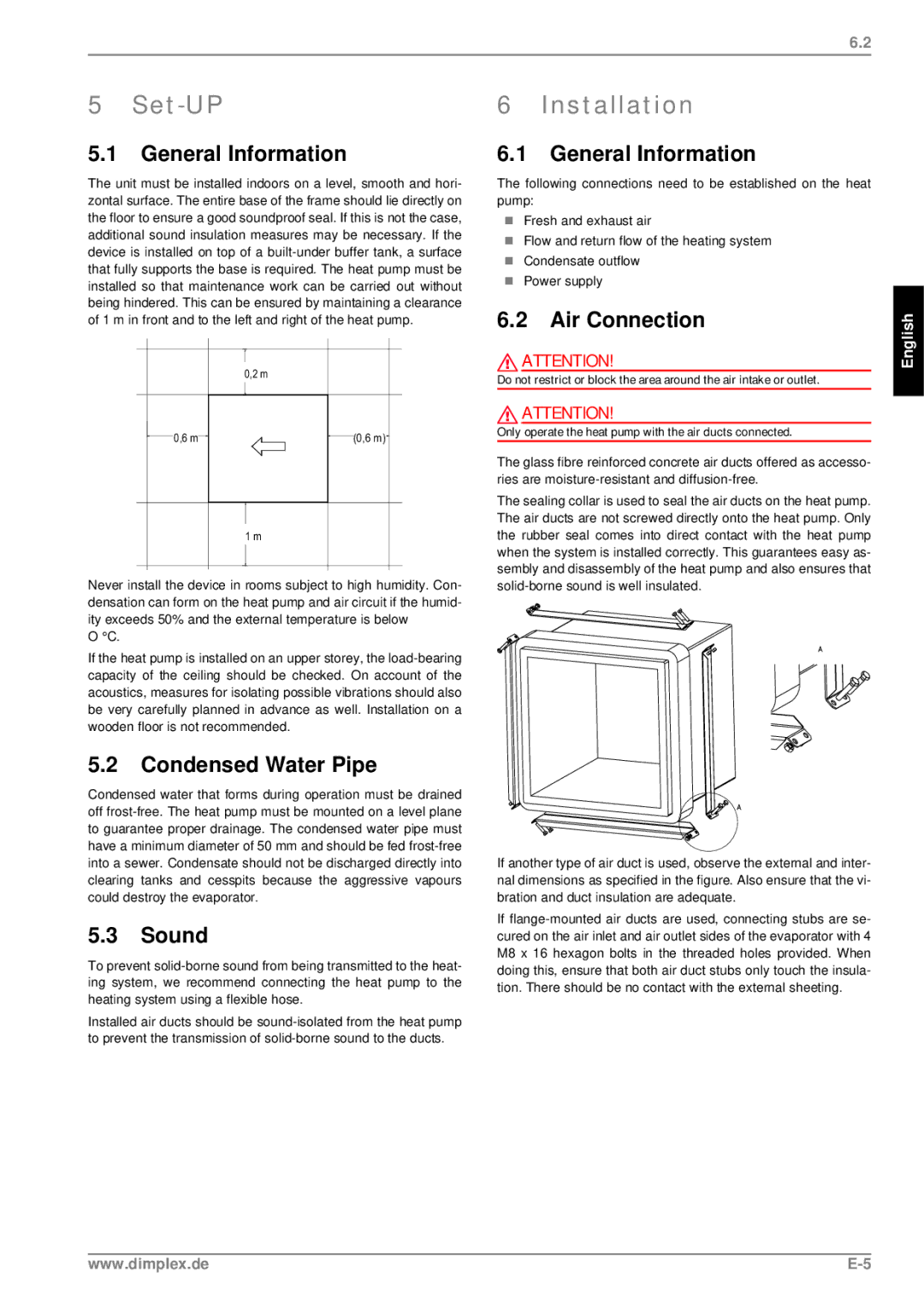 Dimplex LI 28TEL, LI 24 TEL, LI 20TEL manual Set-UP, Installation 