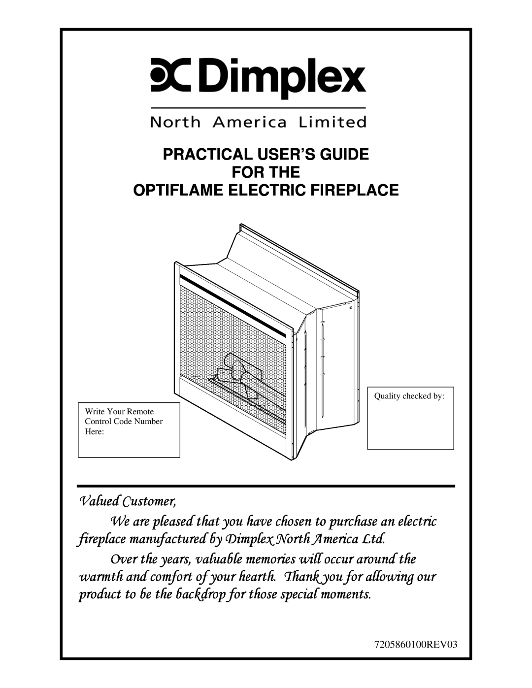Dimplex Optiflame Electric Fireplace manual Practical User’S Guide For The 