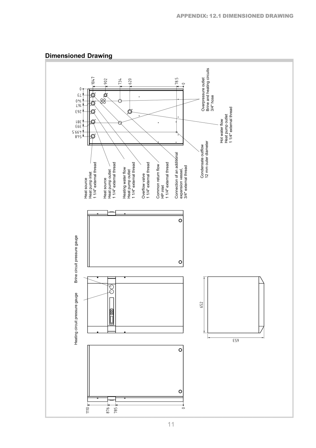 Dimplex S1 7KS operating instructions Dimensioned Drawing 