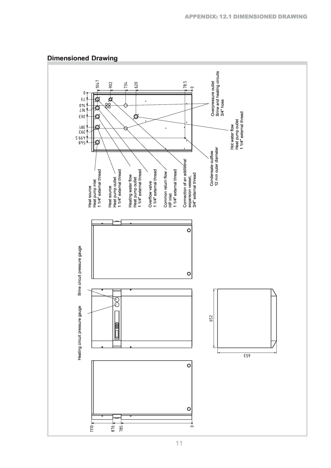 Dimplex S1 7KS operating instructions Dimensioned Drawing, 12. 1 Maßbilder, APPENDIX 12.1 DIMENSIONED DRAWING 
