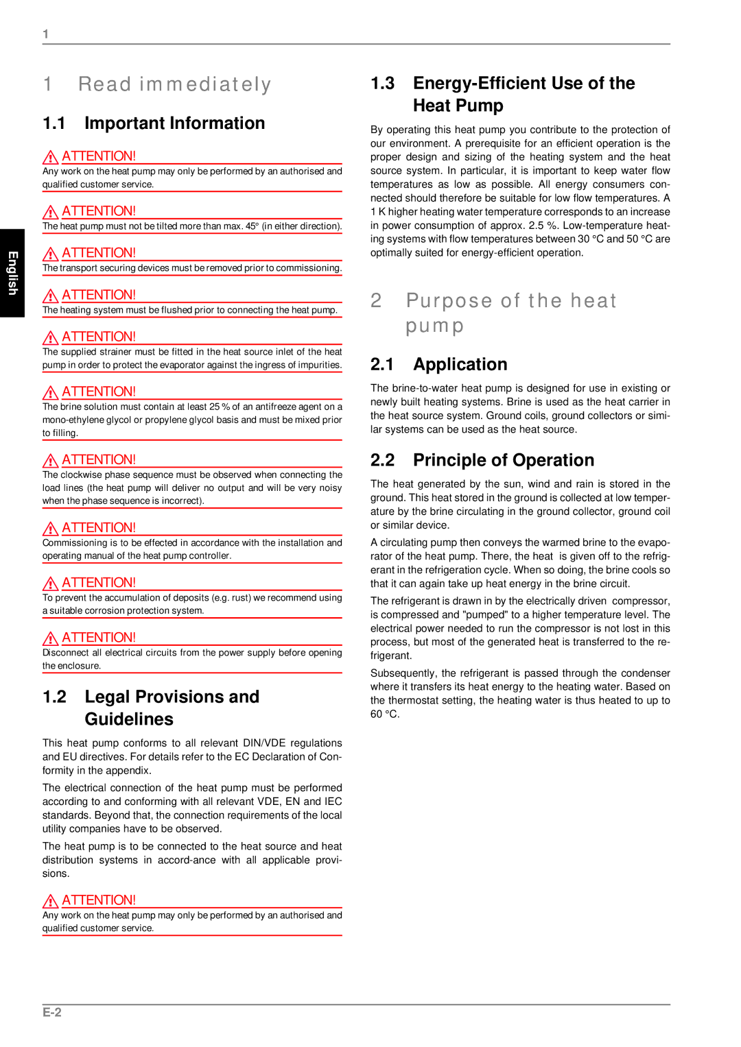 Dimplex SI 24TE SI 37TE manual Read immediately, Purpose of the heat pump 